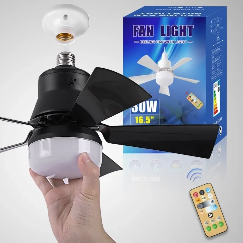 🔥2-IN-1 PORTABLE CEILING FAN & LIGHT with Remote Control