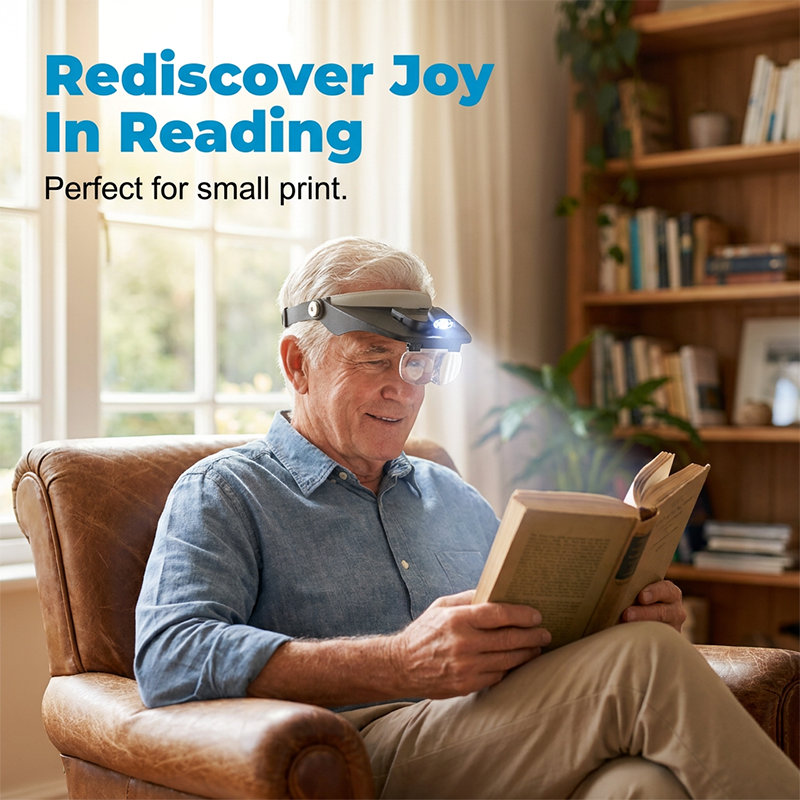 LED Headband Magnifier with 4 Lenses