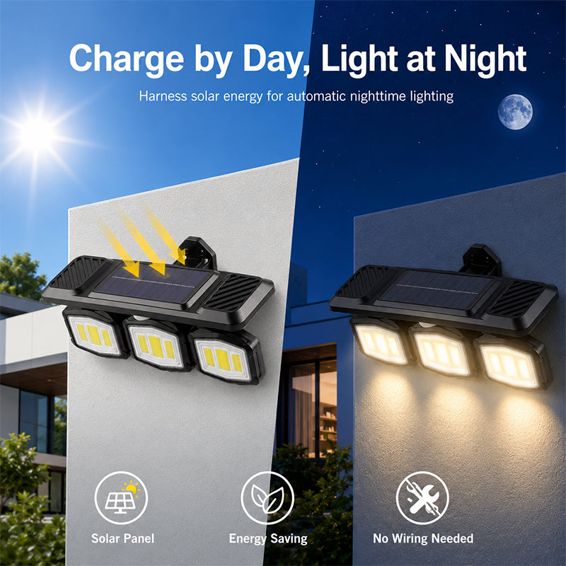 Adjustable Solar Motion Sensor Wall Light