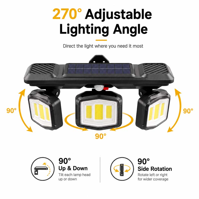Adjustable Solar Motion Sensor Wall Light