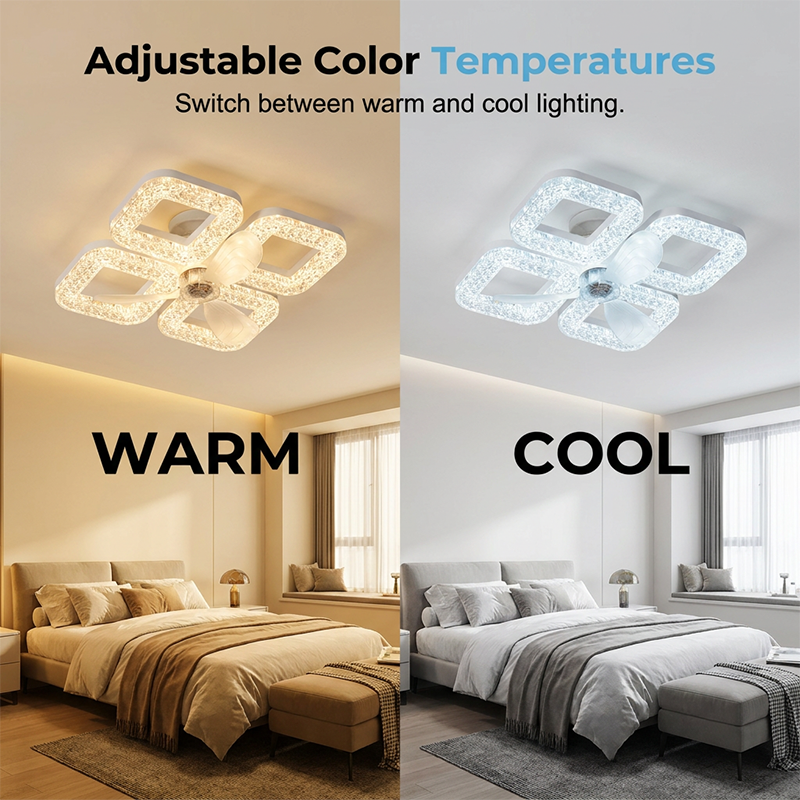 Modern LED Ceiling Fan with Light & Remote