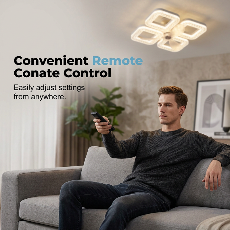 Modern LED Ceiling Fan with Light & Remote