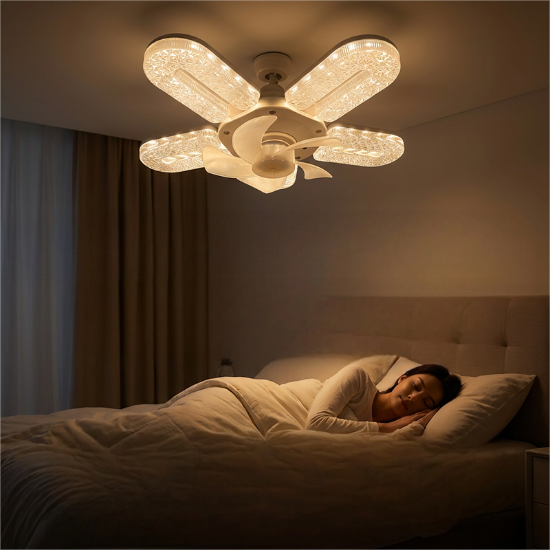 Crystal-Effect LED 5-Blade LED Fan Light