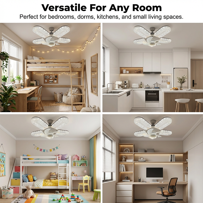 Crystal-Effect LED 5-Blade LED Fan Light