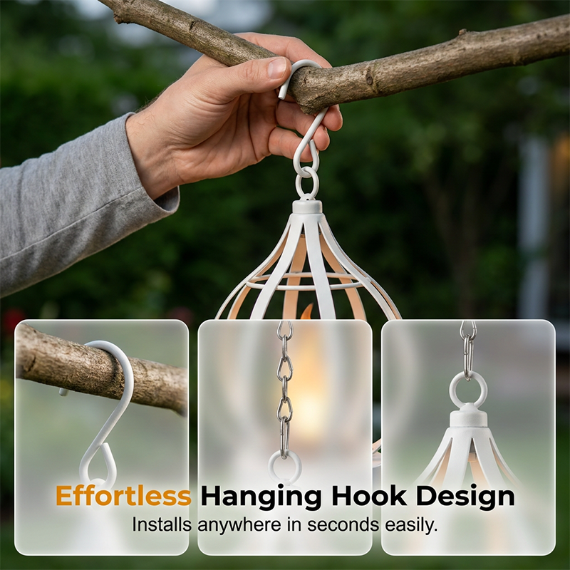 Realistic Flame Solar Hanging Lantern