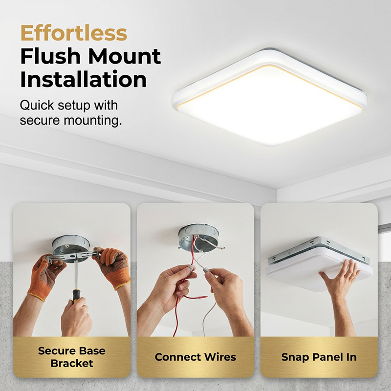 💡Modern Minimalist LED Ceiling Light – Eye-caring & 3-color dimmable – Square flush mount – sleek and energy-efficient 🏠💡