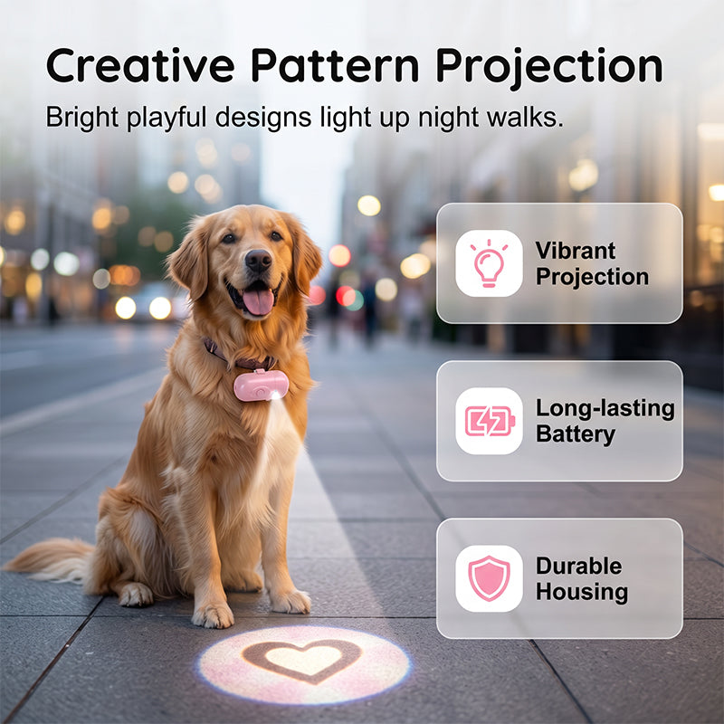 🐾Anti-Lost Pet Glow Collar Projector Light with Breed Patterns