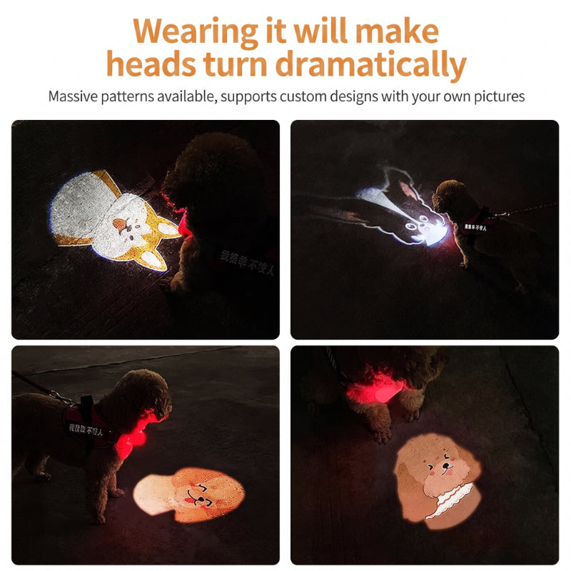 🐾Anti-Lost Pet Glow Collar Projector Light with Breed Patterns