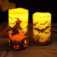 🎃 3Pcs Halloween Battery Operated Flameless LED Candles – Realistic Flicker, Safe & Spooky Decor 🕯️