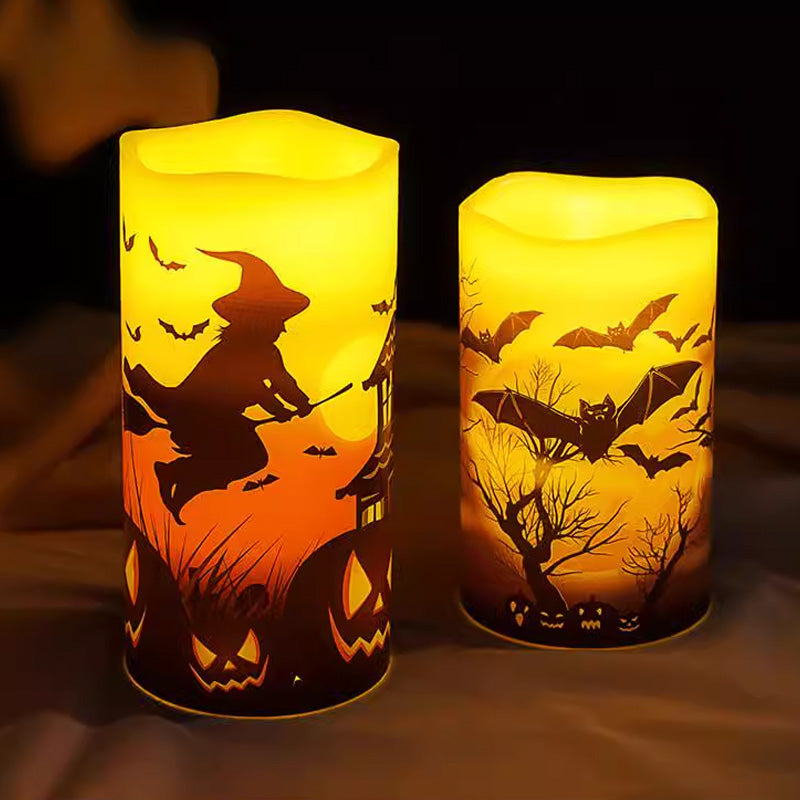 🎃 3Pcs Halloween Battery Operated Flameless LED Candles – Realistic Flicker, Safe & Spooky Decor 🕯️