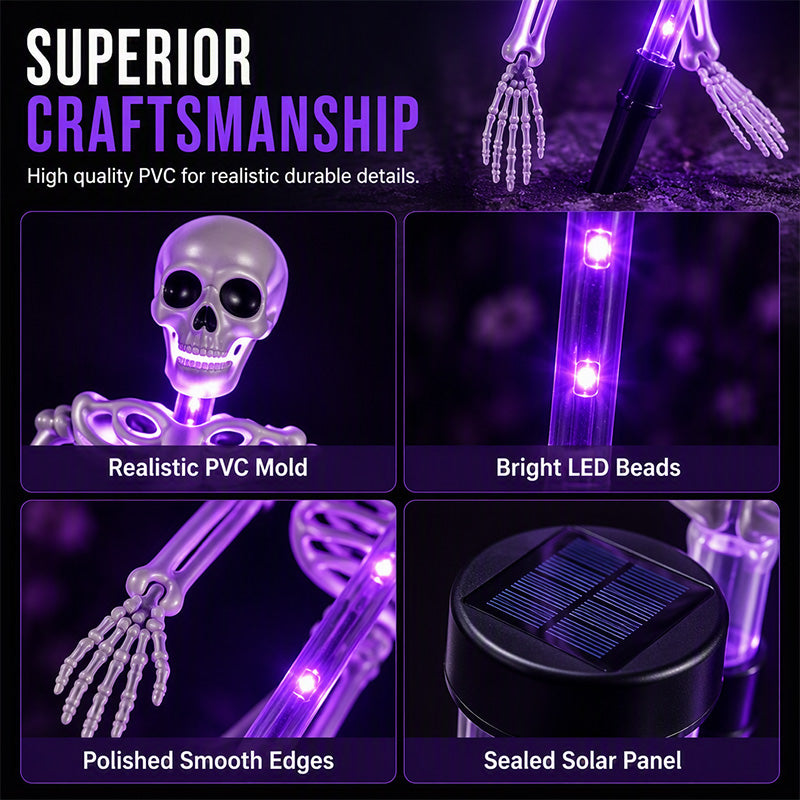 Solar Skeleton Ground Stake Lights Outdoor Waterproof Halloween Decor Lights