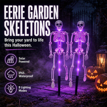 Solar Skeleton Ground Stake Lights Outdoor Waterproof Halloween Decor Lights