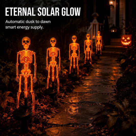 Solar Skeleton Ground Stake Lights Outdoor Waterproof Halloween Decor Lights