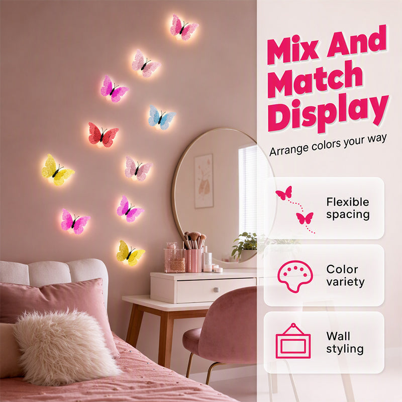 💝3D Adhesive Glowing Butterfly Night Light