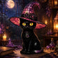 💥 Gothic Halloween Witch and Cat Table Lamp
