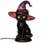💥 Gothic Halloween Witch and Cat Table Lamp