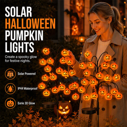 🎃🦇 43% OFF!👻Waterproof Halloween Pumpkin Solar Branch Lights