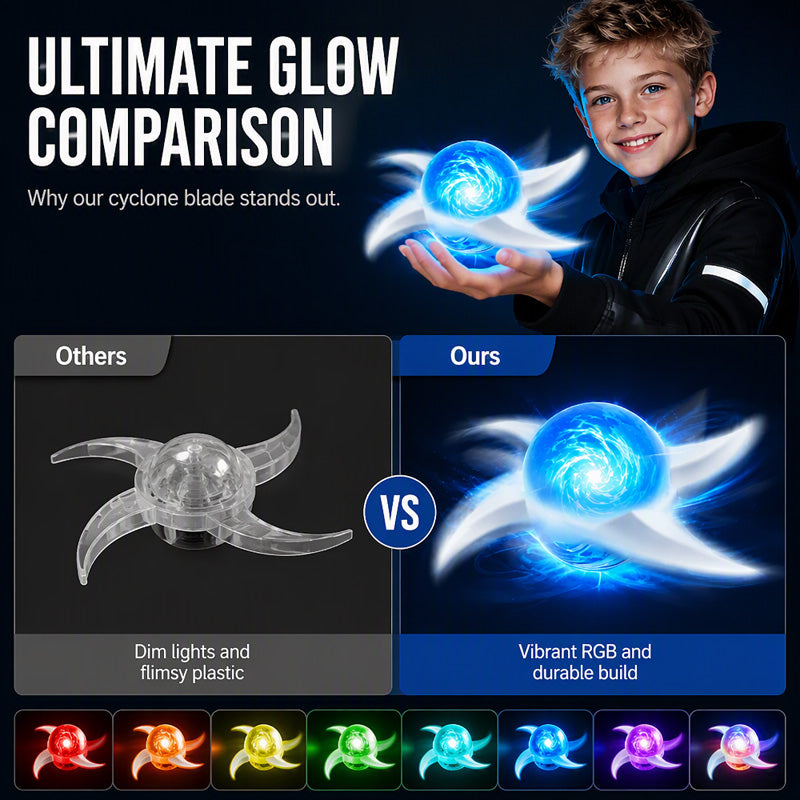🌀 Glowing Shuriken Prop – LED Spiral, Rotating ✅