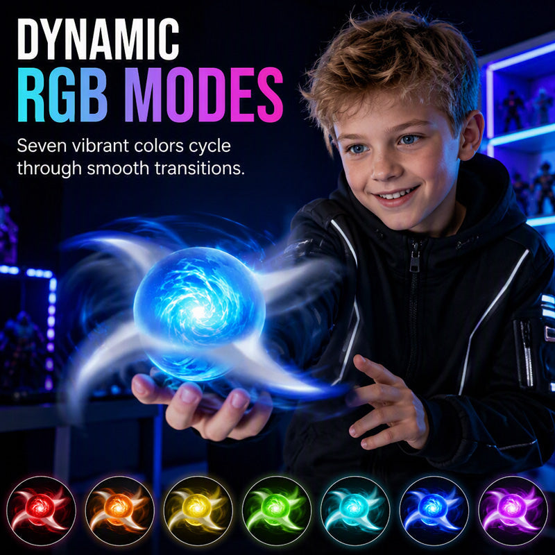 🌀 Glowing Shuriken Prop – LED Spiral, Rotating ✅