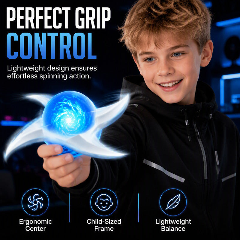 🌀 Glowing Shuriken Prop – LED Spiral, Rotating ✅