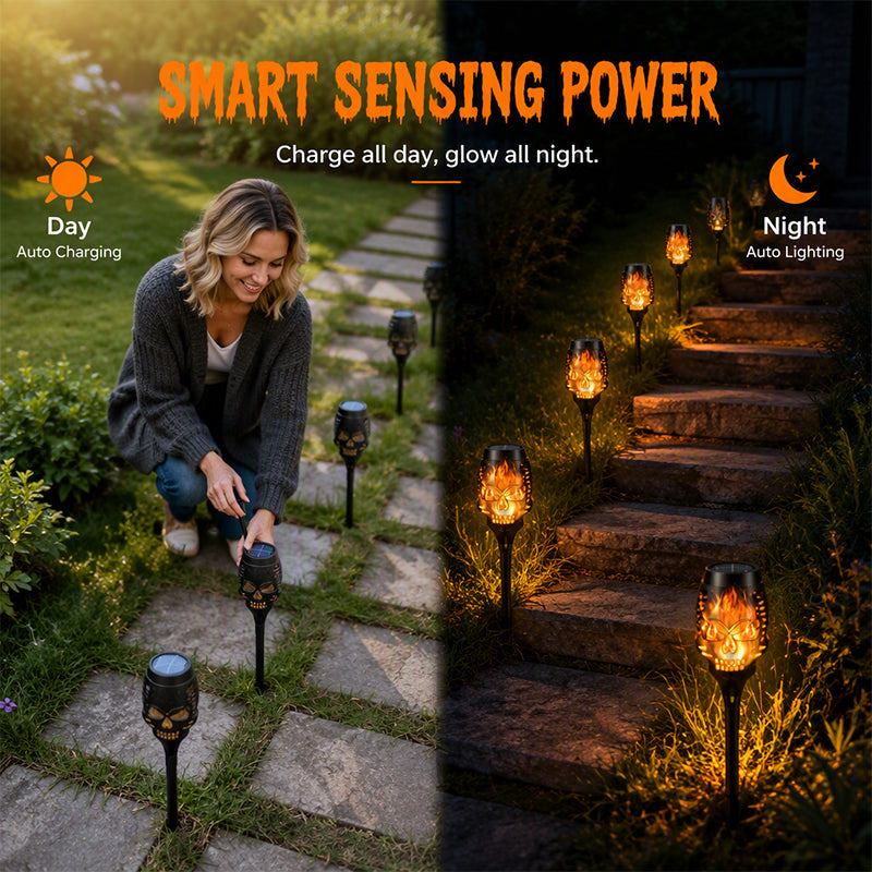 🎃 Halloween Deal | Solar Skull Stake Lights