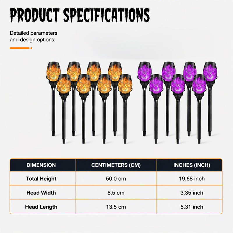 🎃 Halloween Deal | Solar Skull Stake Lights