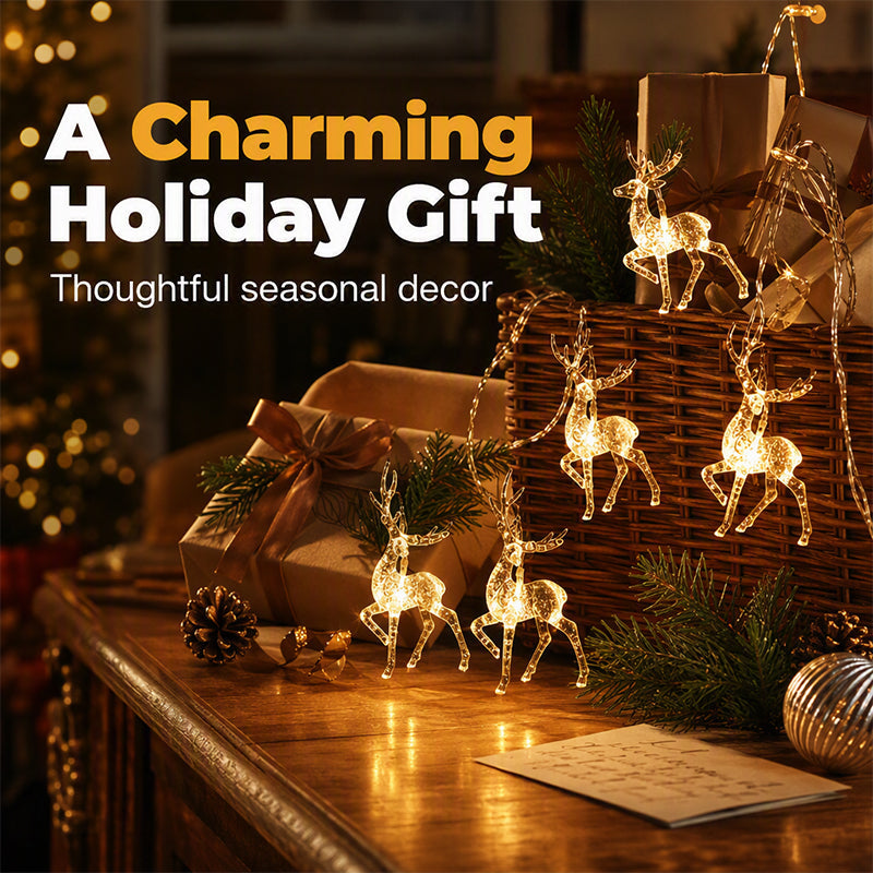 Christmas LED Reindeer String Lights