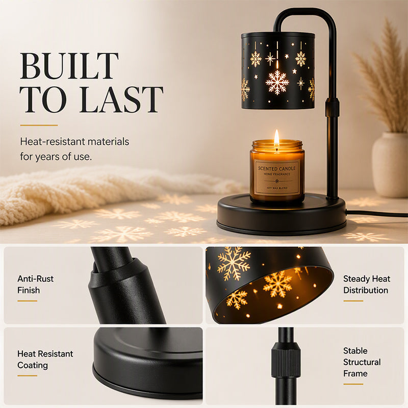 ❄️Retro Snowflake Candle Warmer Lamp | Decorative Candle Melting Lamp for Home Decor & Bedroom