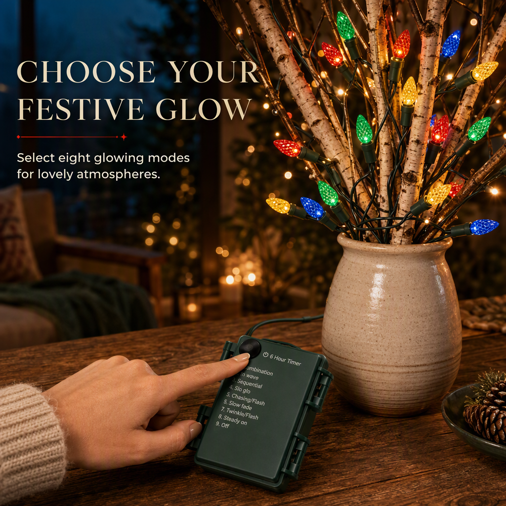 🍓 ✨ Battery Operated Strawberry String Lights – 8 Modes, Waterproof, Festive Decoration 🎃