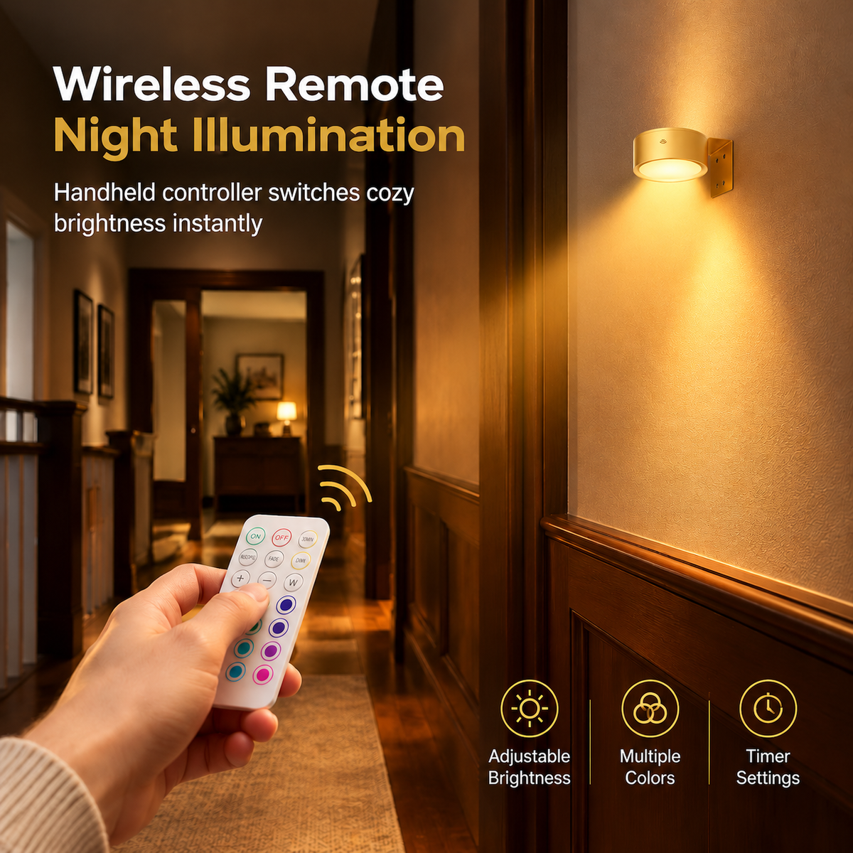 LED Puck Lights with Remote Control Battery Operated RGB Color Changing Under Cabinet Lighting Push Tap Night Light for Kitchen Closet Bedroom