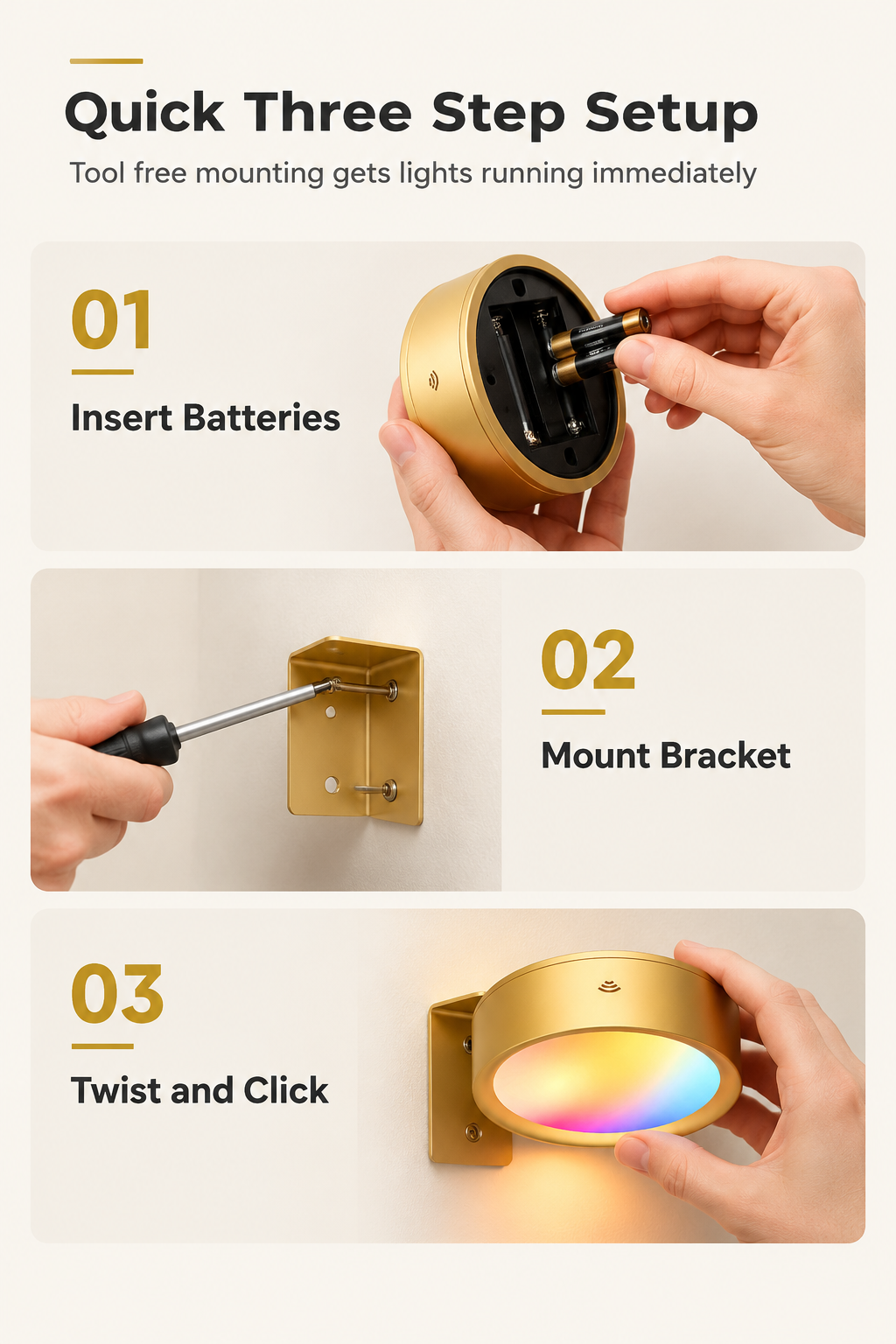 LED Puck Lights with Remote Control Battery Operated RGB Color Changing Under Cabinet Lighting Push Tap Night Light for Kitchen Closet Bedroom