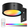 LED Puck Lights with Remote Control Battery Operated RGB Color Changing Under Cabinet Lighting Push Tap Night Light for Kitchen Closet Bedroom