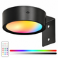 LED Puck Lights with Remote Control Battery Operated RGB Color Changing Under Cabinet Lighting Push Tap Night Light for Kitchen Closet Bedroom