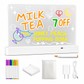 Rechargeable LED Light Up Acrylic Dry Erase Board Desktop Erasable Glowing Note Board with Stand for Message and Price Display