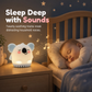 Portable Mini Animal White Noise Sound Machine with Soothing Music and LED Night Light Rechargeable Sleep Aid Device